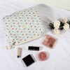 Unique Bargains Women's Travel Portable Cotton Large Cute Floral Pattern Makeup Bag Blue 1 Pc - image 4 of 4