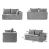 WJSHome 134 Inch Modular Cloud Couch, Boneless Sectional Couches for Living Room, Deep Seat Corduroy Fabric No Assembly Required Sleeper Sofa - 2 of 4