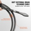 VEVOR Drain Cleaning Cable 66 FT x 5/8 Inch, Professional Sectional Drain Cleaner Cable with 7 Cutters for 0.8" to 3.9" Pipes - 3 of 4