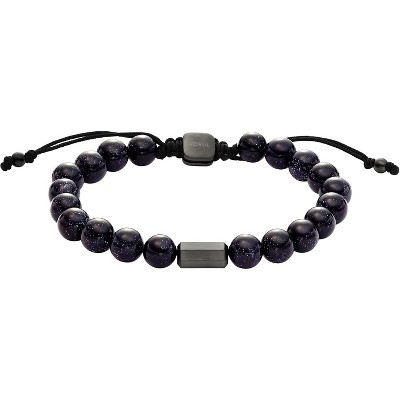 Men's Bracelet in Stainless Steel, Genuine Leather and Beads, Casual Multimaterial Jewelry for Men