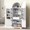 KWPZQEB 72" Arched Pantry Cabinet, Multi-Functional Cabinet with Built-in Storage Rack & 3 Adjustable Shelves, Farmhouse Sideboard Buffet for Kitchen - 4 of 4