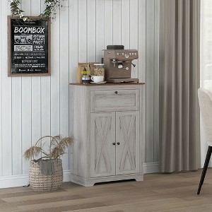 NicBex Barn Door Style Buffet Cabinet with Storage 34.5" Farmhouse Kitchen Sideboard Cabinet with Adjustable Shelf for Living Room - 1 of 4