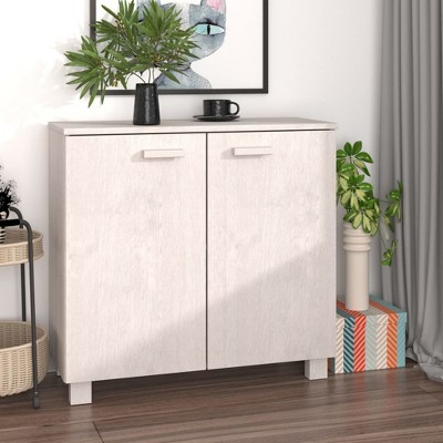 vidaXL Sideboard HAMAR White 33.5 in.x13.8 in.x31.5 in. Solid Wood Pine