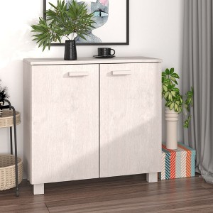 vidaXL Sideboard HAMAR White 33.5 in.x13.8 in.x31.5 in. Solid Wood Pine - 1 of 4