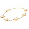 Designs By Gioelli 14K Gold Over Sterling Silver Mother Of Pearl, Cubic Zirconia Clovers Bracelet - 3 of 3