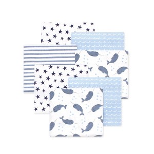 Little Treasure Hudson Baby Boys Cotton Poly Flannel Receiving Blankets 7Pk Multipack - 1 of 2