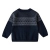 Stellou & Friends 100% Cotton Knit Norwegian Jacquard Design Baby  Boys Girls Long Sleeve Cardigan Sweater  - 3-6 Months / Navy with Cream - 2 of 4