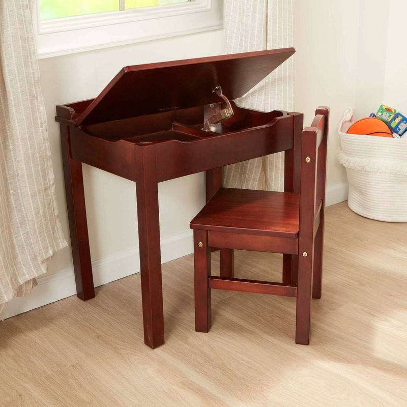 Melissa &#38; Doug Wooden Child&#39;s Lift-Top Desk and Chair - Espresso, 4 of 11