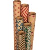 Juvale 6 Roll Small Kraft Gift Wrapping Paper, All Occasion Gift Wrap for Birthday & Christmas, 6 Designs, 30 x 120 in - image 3 of 4