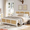 Bed Frame w/ Headboard, Boho Cane Platform Bed Frame w/Strong Metal Slats, Noise-Free, No Box Spring Needed - 3 of 4