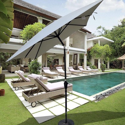 Maria 6x9 ft uv-cut Patio Cantilever Umbrella with Crank and Push Button Tilt without flap, Outdoor Furniture - Maison Boucle