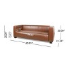 Upholstered 3 Seater Sofa for Living Room, Tuxedo Arm Design Sofa with Smooth Finish, PU Leather Couch with Birch Wood Legs-Baofuwish - 4 of 4