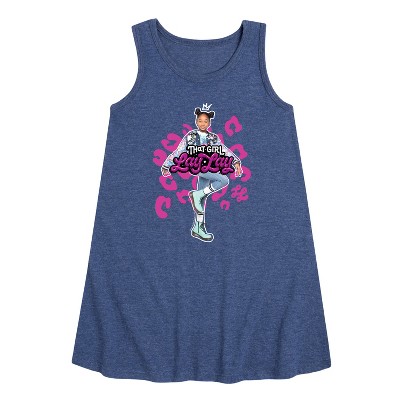 Nickelodeon That Girl Lay Lay Graphic Sleeveless Aline Dress - Heather Navy - Small