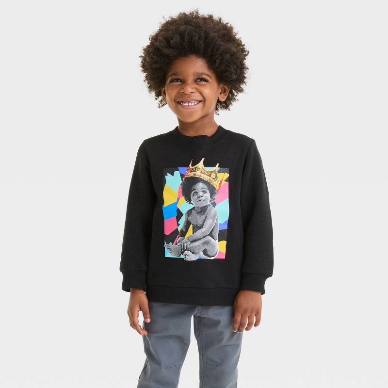 Toddler Boys&#39; Merch Traffic Notorious Big Pullover Sweatshirt - Black, 1 of 7