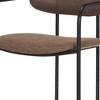 HomeRoots Brown and Black Faux Leather And Metal Open Back Dining Arm Chair - 4 of 4