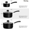 MICHELANGELO Nonstick Saucepan with Lid, Ceramic Sauce Pan Sets, Easy to Clean Sauce Pans, Multi-Purpose Cooking Pots, Black, 1+2+3 Qt - 3 of 4