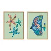 Kate & Laurel All Things Decor 18"x24" 2pc Sylvie Colorful Starfish and Tropical Fish Framed Canvas Art by Rachel Lee Set Natural - 2 of 4