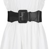 INSPIRE CHIC Women's Rectangular Chunky Buckle Elastic Waist Wide Belts - 4 of 4