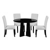 Merax Elegant 5-Piece Round Dining Table Set with Upholstered Chairs - 4 of 4