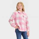 Girls' Plaid Button-Front Long Sleeve Shacket - Cat & Jack™