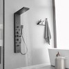 BWE 8-Jet Rainfall Shower Tower Shower Panel System with Waterfall Shower Head Shower Wand in Black - 3 of 4