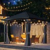 Aoxun 10'x10' Hardtop Gazebo with Steel Roof and Curtains, Outdoor Aluminum Pavilion with Netting for Patio, Deck, Backyard - 3 of 4