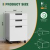Mlezan 3-Drawer Mobile File Cabinet: Lockable, Under-Desk Metal Storage for Letters/Legal/A4.  Fully Assembled (Except Wheels). - 2 of 4