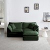 76.7" Chenille Modular L-Shaped Sectional Sofa with Double-layer Cushion and Ottoman for Small Living Room - 3 of 4