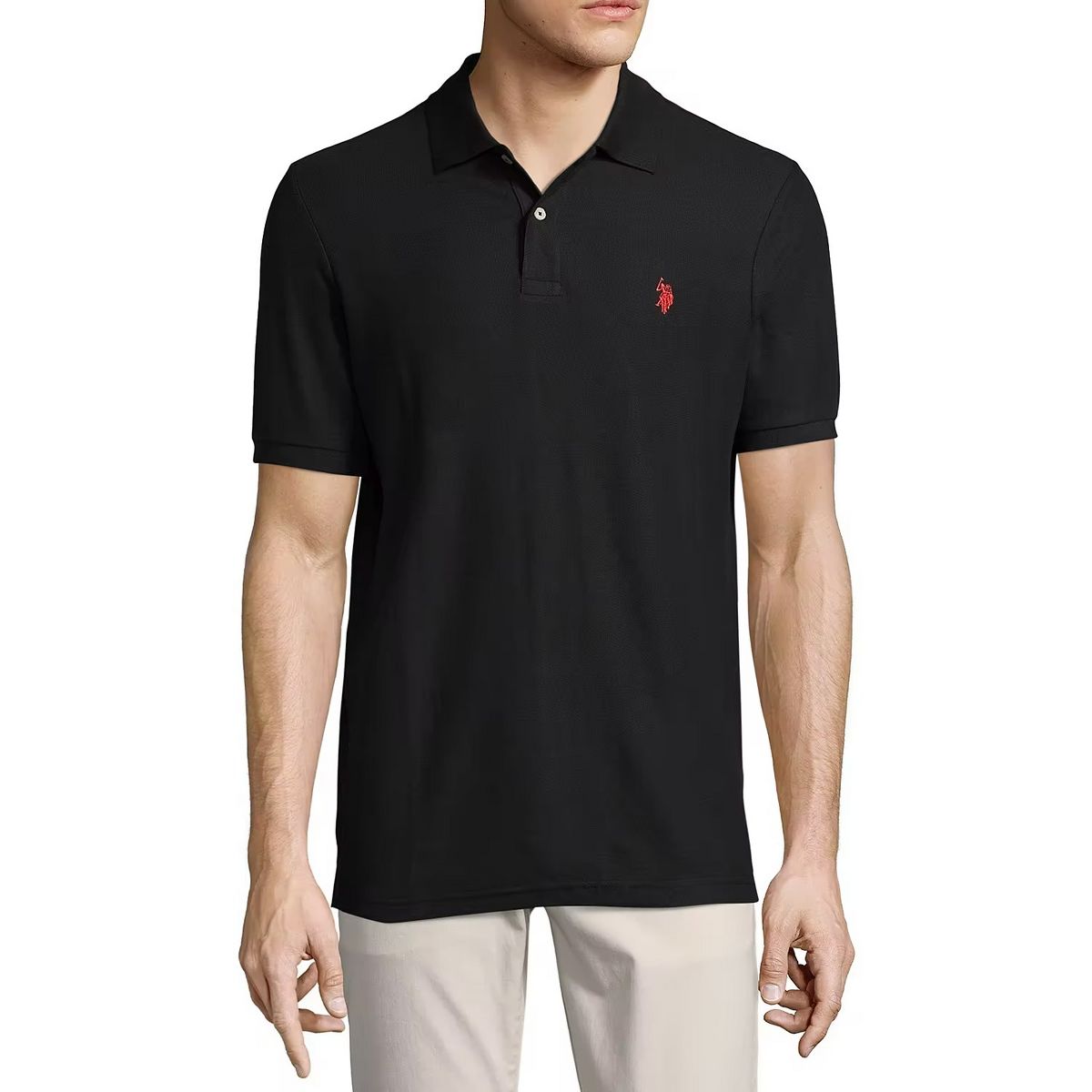 U.S. Polo Assn. Men's Classic Polo Shirt, Two-Button Closure Pique Polo Shirt, Summer Fashion Golf Shirt - thumbnail 3