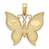 Black Bow Jewelry 14k Yellow Gold and White Rhodium Fancy Butterfly Pendant, 19mm - 3 of 4