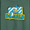 Women's - Disney - Leaning Donald Duck With Nametag Lightweight French Terry Wide Neck Long Sleeve Shirt - 2 of 4