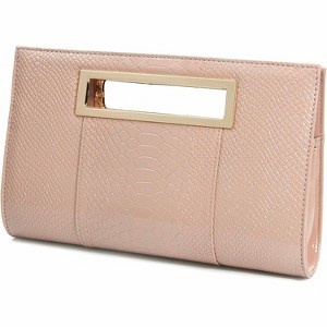 Classic Crocodile Pattern Faux Leather Metal Grip Cut it out Clutch with Chain Shoulder Strap - 1 of 4