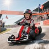 Aosom 24V 7.5 MPH Drifting Electric Go Kart with Adjustable Seat with Slow Start, Button Start, Music, Horn, Lights, for 6-12 Years - 3 of 4