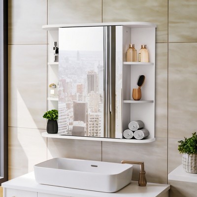 Pamapic Modern Bathroom Medicine Cabinet with Mirror and Shelves