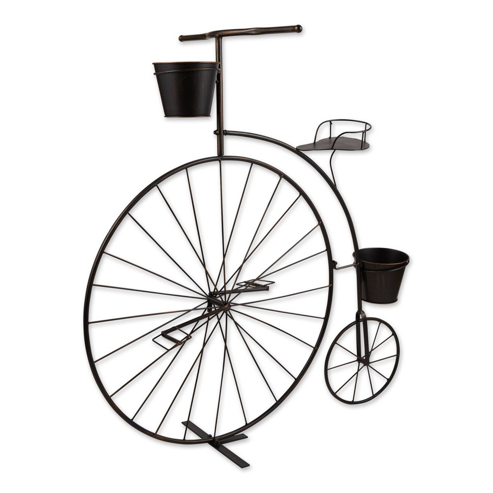 Photos - Flower Pot 33.75" Old-Fashioned Bicycle Iron Plant Stand Bronze - Zingz & Thingz: Freestanding, Indoor/Outdoor Display