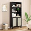 Fontoi Decorative Bookshelf, 5-Shelf Tall Bookcase with Doors for Living Room Bedroom Home Office Kitchen, Black, 14.6"*29.9"*70.9" - 3 of 4