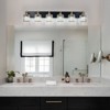 LLHZSY Modern Dimmable Bathroom Vanity Light Crystal Glass Wall Sconce - 6 Light - Black & Gold - 3 of 4