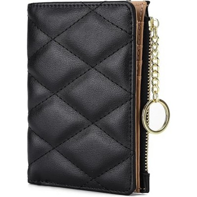Acoinel Leather Short Purse with Metal Buckle for Women