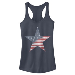 Juniors Womens Lost Gods Vintage American Star Racerback Tank Top - 1 of 4