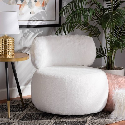 Elegant Black Leather Slipper Accent Chair with Wood Frame