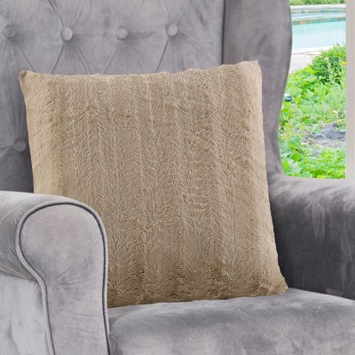 Sand Faux Fur Decorative Throw Pillow Cover 18x18