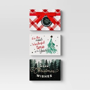 3pk Christmas Gift Card Holders Merry/Wonderful/Wishes - Wondershop™ - 1 of 3