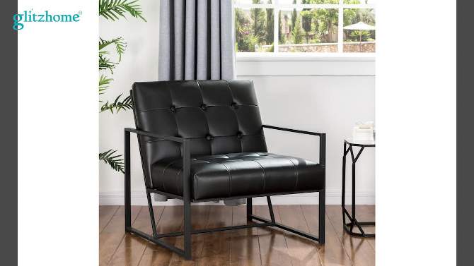 PU Leather Accent Chair - Glitzhome, 2 of 10, play video