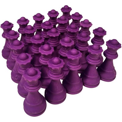 WE Games Purple Chess Queen Erasers - Bulk Party Pack of 25 - Chess Club prizes and Party Favors - by