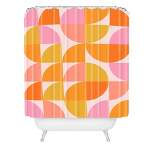 June Journal Mid Century Modern Geometry Shower Curtain Orange - Deny Designs