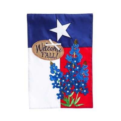 Evergreen Flag  Texas Blue Bonnets  Garden Applique Flag