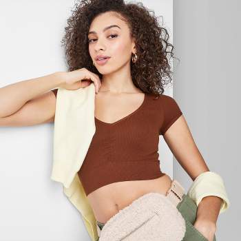 Women's Puckered Knit Tank Top - Wild Fable™ Brown 4X