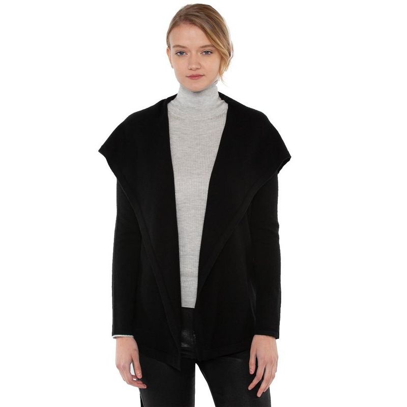 JENNIE LIU Women's 100% Pure Cashmere Long Sleeve Belted Cardigan Sweater, 1 of 5
