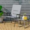 Costway Patio Padded Folding Portable Chair Camping  Dining Outdoor Beach Chair Grey\Brown - 2 of 4