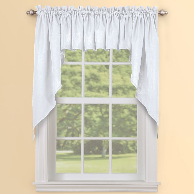 Collections Etc Solid Textured Swag Window Curtain Pair, Single Panel,, 2 of 5